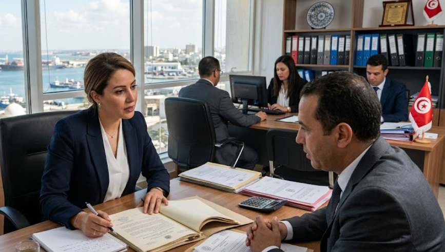 وثائق قانونية ومالية ترمز إلى الضمانات البنكية في تونس وتأمين الالتزامات داخل العقود التجارية